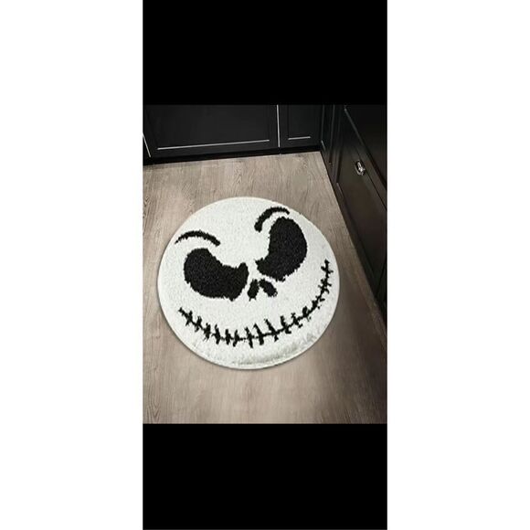 🔥👻Large Ghost Face Print carpet Round non slip plush rug - Picture 2 of 11